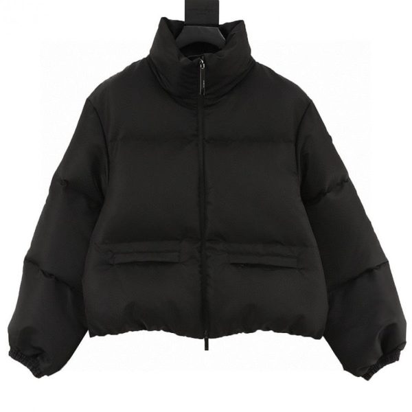 designer,replica,clothing,fake,1:1,lv,luxury,high quality Moncler Vissec Short Stand Collar All-Black Women’s Down Jacket (63E1)