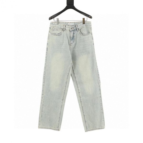 designer,replica,clothing,fake,1:1,lv,luxury,high quality Moncler embossed jeans with half logo on the back pocket (286A)