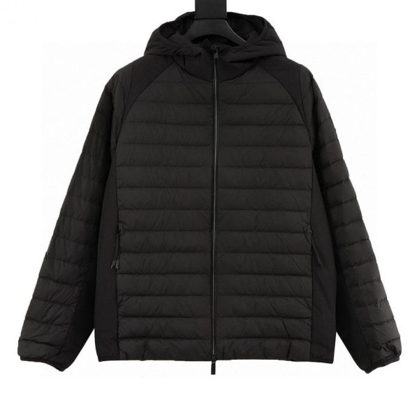 designer,replica,clothing,fake,1:1,lv,luxury,high quality Moncler Black Label Ribbed Hooded Lightweight Down Jacket (4ABB)