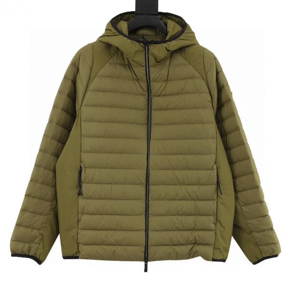 designer,replica,clothing,fake,1:1,lv,luxury,high quality Moncler Black Label Ribbed Hooded Lightweight Down Jacket (5534)