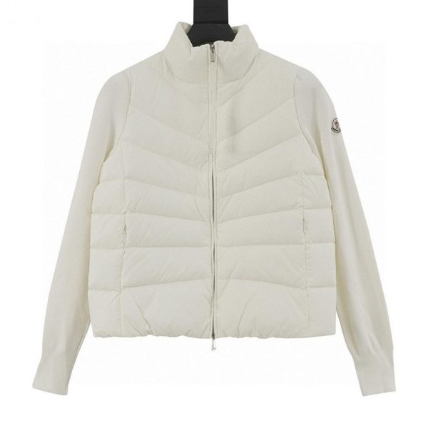 designer,replica,clothing,fake,1:1,lv,luxury,high quality Moncler New Irregularly Patchwork Knit Stand Collar Lightweight Down Jacket (43E3)