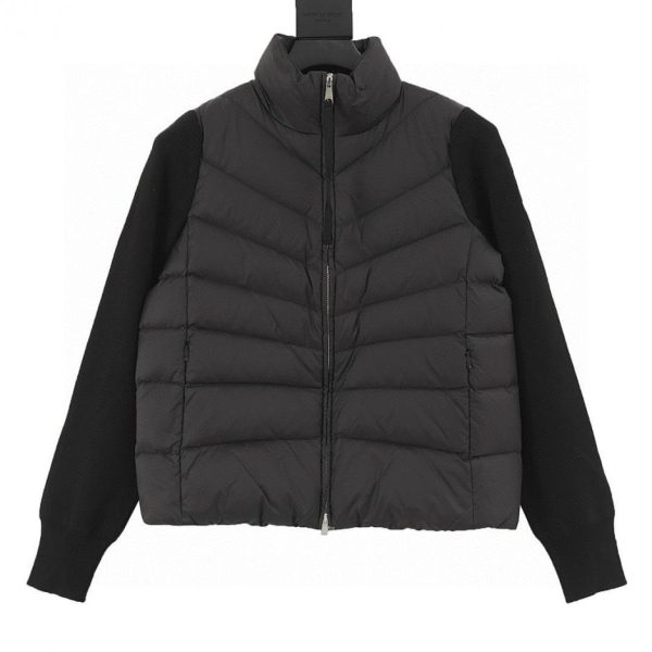 designer,replica,clothing,fake,1:1,lv,luxury,high quality Moncler’s new irregular patchwork knit stand-collar lightweight down jacket (AE7E)