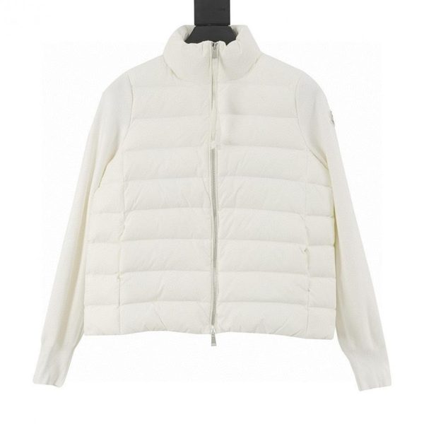 designer,replica,clothing,fake,1:1,lv,luxury,high quality Moncler New Sleeve-Patchwork Knitted Stand Collar Lightweight Down Jacket, Autumn/Winter New Down Patchwork Jacket (2A24)