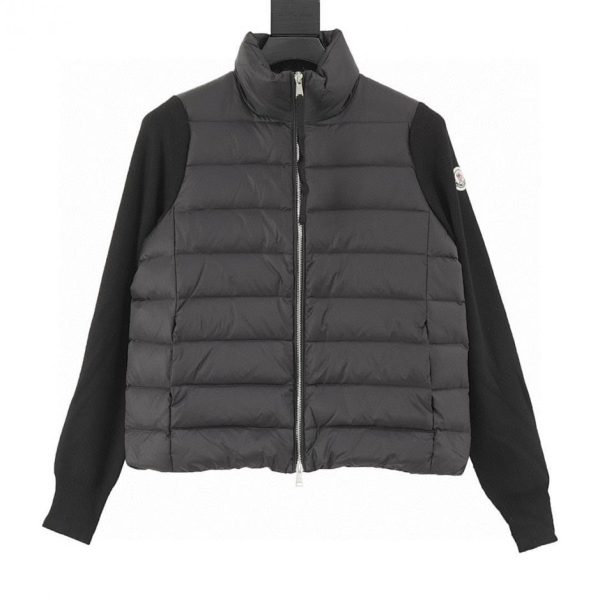 designer,replica,clothing,fake,1:1,lv,luxury,high quality Moncler New Sleeve-Style Knitted Stand Collar Lightweight Down Jacket, Autumn/Winter New Down Patchwork Jacket (F977)