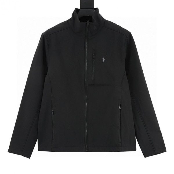 designer,replica,clothing,fake,1:1,lv,luxury,high quality Polo Ralph Lauren Solid Color Logo Embroidered Turtleneck Long Sleeve Casual Jacket (1B89)