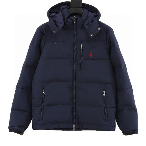 designer,replica,clothing,fake,1:1,lv,luxury,high quality Ralph Lauren Zip-Up Hooded Embroidered Long-Sleeve Down Jacket (5FA1)