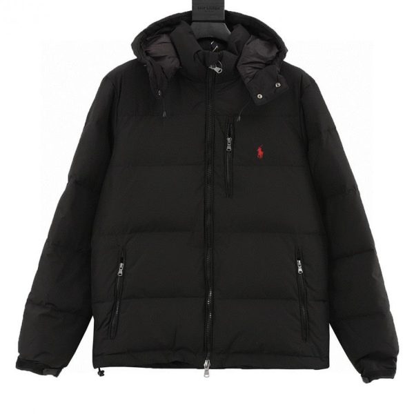 designer,replica,clothing,fake,1:1,lv,luxury,high quality Ralph Lauren Zip-Up Hooded Embroidered Long-Sleeve Down Jacket (6C4C)