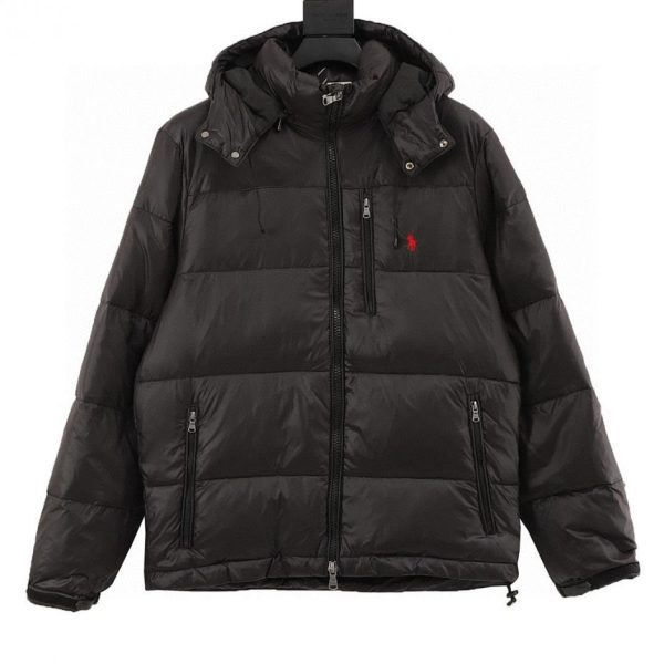 designer,replica,clothing,fake,1:1,lv,luxury,high quality Ralph Lauren Zip-Up Hooded Embroidered Long-Sleeve Down Jacket (FE8E)