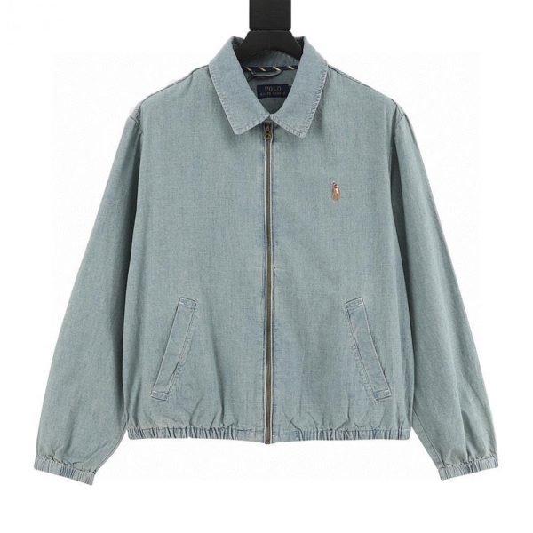 designer,replica,clothing,fake,1:1,lv,luxury,high quality Ralph Lauren Embroidered Logo Denim Jacket (51B5)