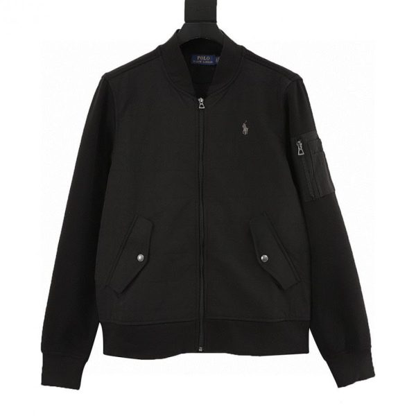 designer,replica,clothing,fake,1:1,lv,luxury,high quality Ralph Lauren Embroidered Logo Patchwork Flight Jacket (3C81)