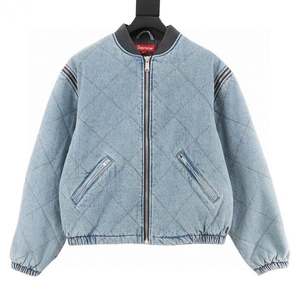 designer,replica,clothing,fake,1:1,lv,luxury,high quality Supreme WEEK1 Zip-Off Sleeve Quilted Bomber Jacket (C162)