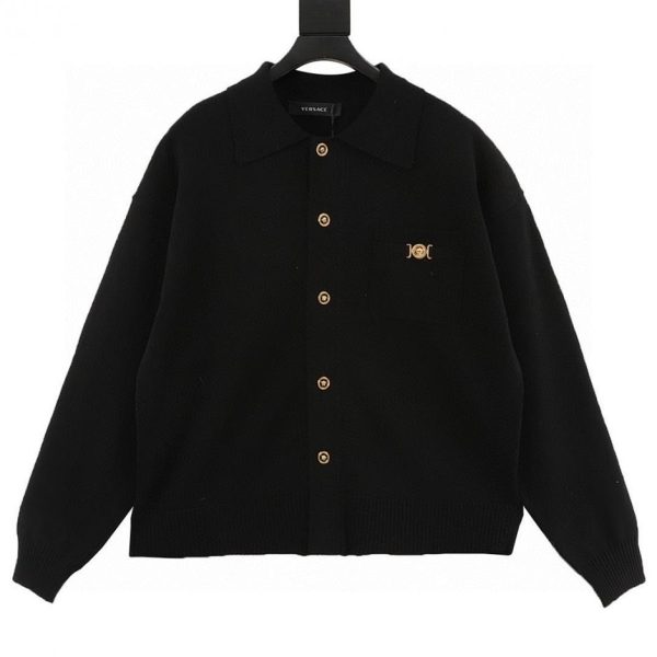 designer,replica,clothing,fake,1:1,lv,luxury,high quality VERSACE Gold-Button Ribbed Knit Cardigan (1236)