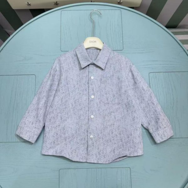 designer,replica,clothing,fake,1:1,lv,luxury,high quality Dior Early Autumn New Arrival Children’s All-Over Print Denim Shirt (J9LAY)