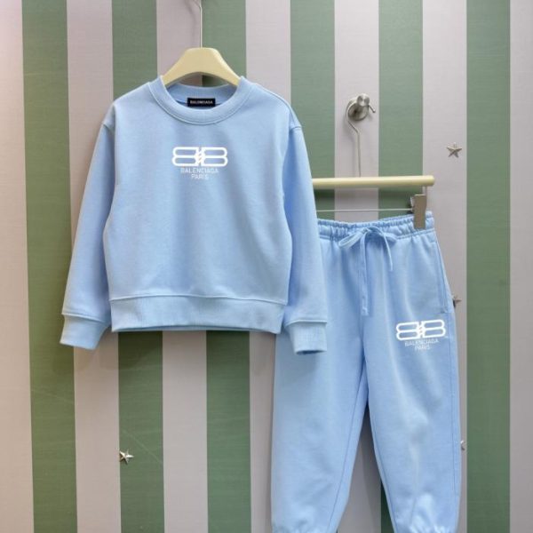 designer,replica,clothing,fake,1:1,lv,luxury,high quality High-quality early autumn/winter Balenciaga new children’s crew neck sweatshirt set (9OL3X)