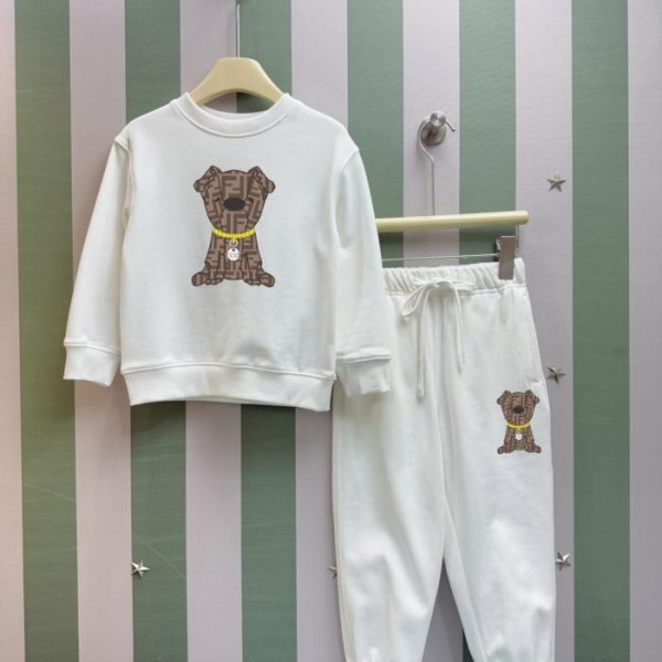 designer,replica,clothing,fake,1:1,lv,luxury,high quality High-quality early autumn/winter Fendi new children’s crew neck sweatshirt set (1M6MR)