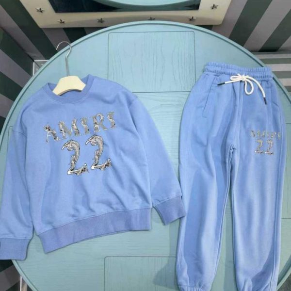designer,replica,clothing,fake,1:1,lv,luxury,high quality Early Autumn/Winter AMIRI New Children’s Crew Neck Sweatshirt Set (3SO7M)