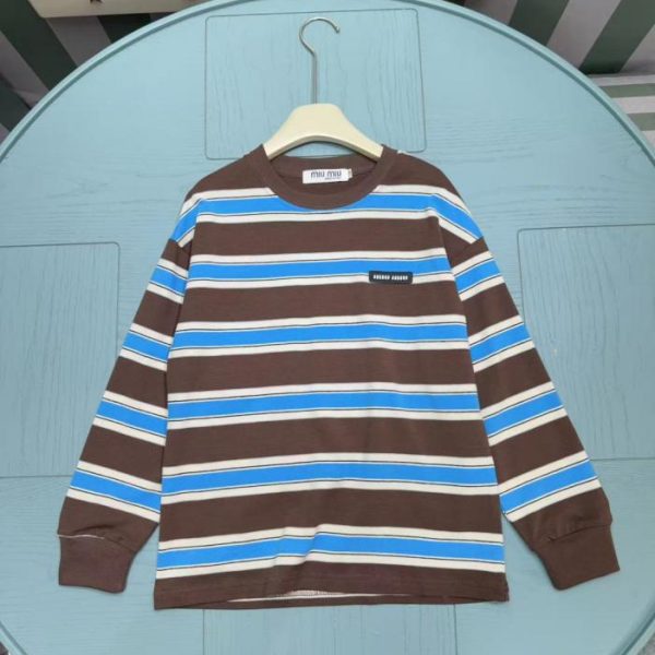 designer,replica,clothing,fake,1:1,lv,luxury,high quality Miu’s new early autumn/winter children’s thin striped sweatshirt (8G693)