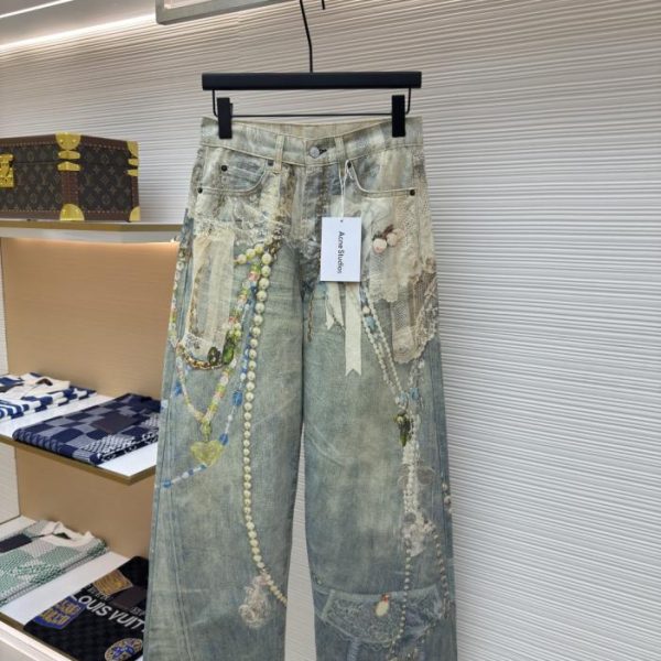 designer,replica,clothing,fake,1:1,lv,luxury,high quality Acne Studios Lace Jeans (1EXG7)