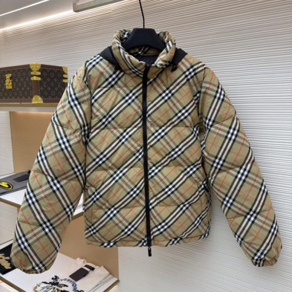 designer,replica,clothing,fake,1:1,lv,luxury,high quality Burberry reversible check Snowdon down jacket (3QXA4)