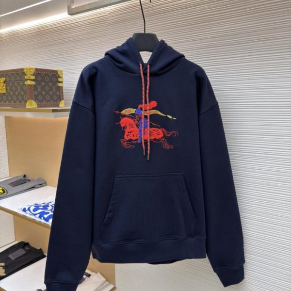 designer,replica,clothing,fake,1:1,lv,luxury,high quality Burberry fleece embroidered hooded sweatshirt (6I7S8)