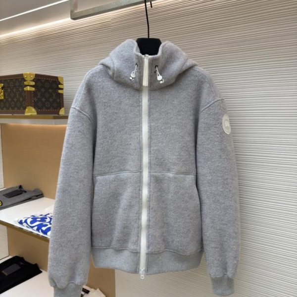 designer,replica,clothing,fake,1:1,lv,luxury,high quality Canada Goose Fleece Patchwork Hooded Jacket (EKK85)