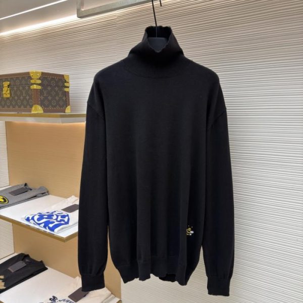 designer,replica,clothing,fake,1:1,lv,luxury,high quality Dior Bee Embroidered Turtleneck Knit Top (39RY2)