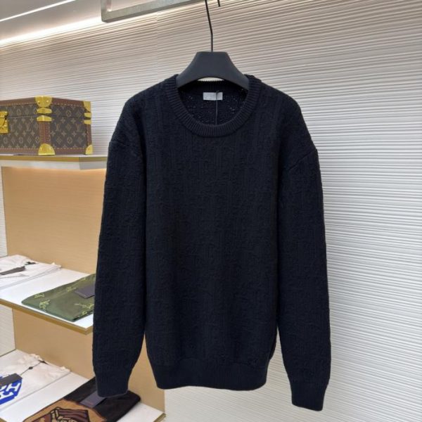 designer,replica,clothing,fake,1:1,lv,luxury,high quality Dior subtle patterned crew neck sweater (S5B1V)
