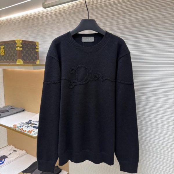 designer,replica,clothing,fake,1:1,lv,luxury,high quality Dior machine-stitched logo knit sweater (UU7LE)