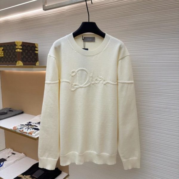 designer,replica,clothing,fake,1:1,lv,luxury,high quality Dior machine-stitched logo knit sweater (1E4VT)