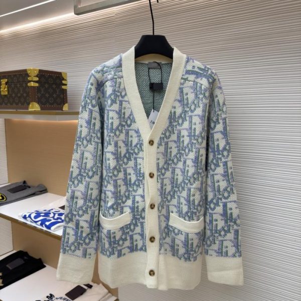 designer,replica,clothing,fake,1:1,lv,luxury,high quality Dior monogram all-over print cardigan sweater (SJGB3)