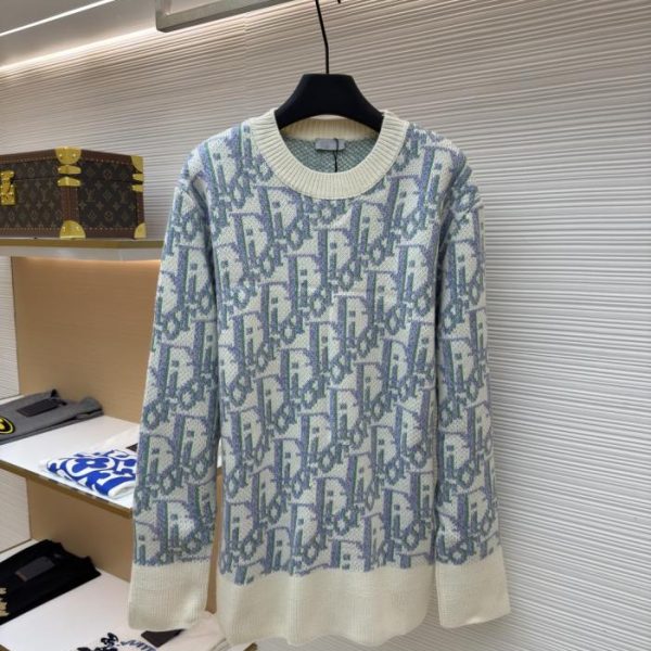 designer,replica,clothing,fake,1:1,lv,luxury,high quality Dior monogram all-over print wool sweater (ABX21)
