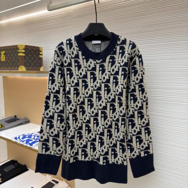 designer,replica,clothing,fake,1:1,lv,luxury,high quality Dior monogram crew neck sweater (Z1YZJ)