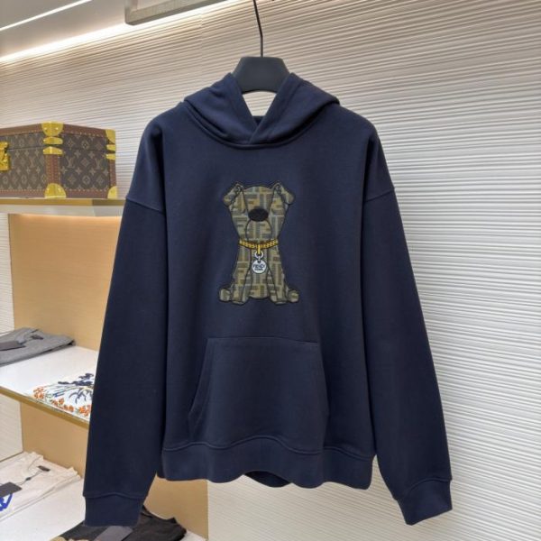 designer,replica,clothing,fake,1:1,lv,luxury,high quality Fendi 3D Embroidered Bear Hooded Sweatshirt (LDY4R)