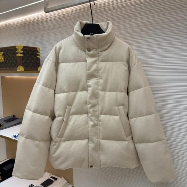 designer,replica,clothing,fake,1:1,lv,luxury,high quality Loro Piana Solid Color Stand Collar Zipper Down Jacket (06Z5X)