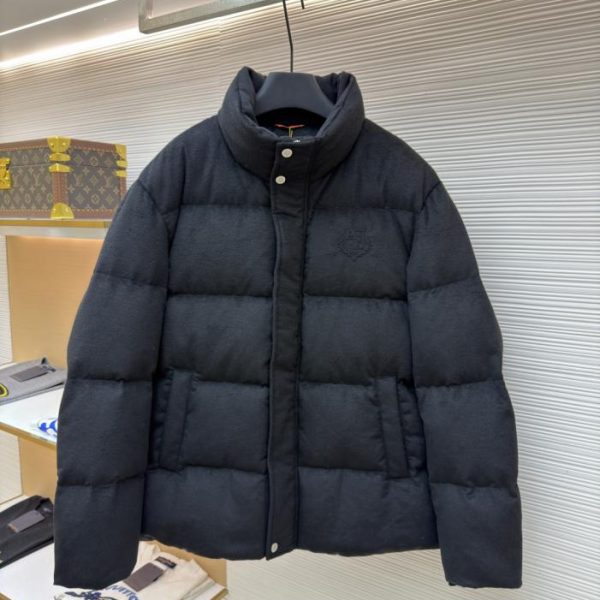 designer,replica,clothing,fake,1:1,lv,luxury,high quality Loro Piana Solid Color Stand Collar Long-Sleeved Down Jacket (SYGF5)