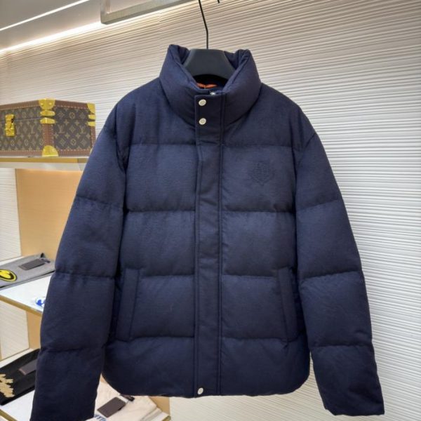 designer,replica,clothing,fake,1:1,lv,luxury,high quality Loro Piana Solid Color Stand Collar Long-Sleeved Down Jacket (75NF6)