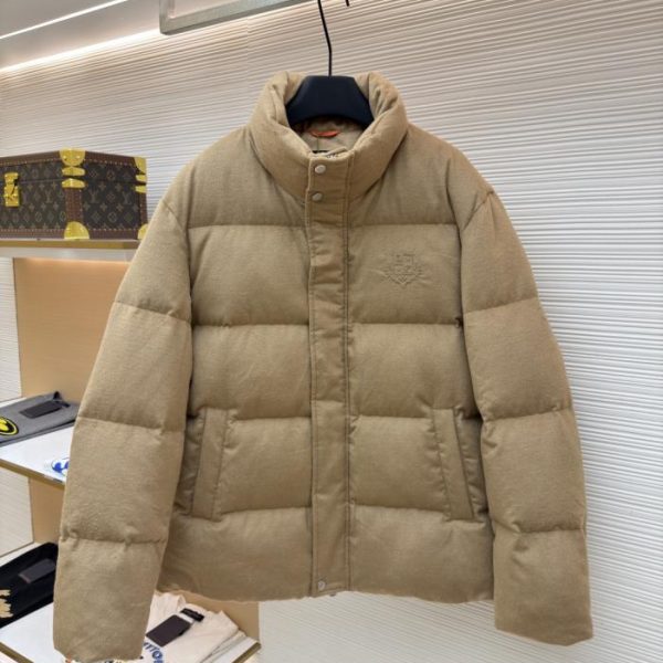 designer,replica,clothing,fake,1:1,lv,luxury,high quality Loro Piana Solid Color Stand Collar Long-Sleeved Down Jacket (6M2RA)