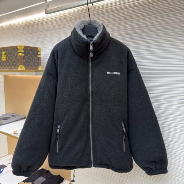 designer,replica,clothing,fake,1:1,lv,luxury,high quality MIUMIU Fleece Collar Down Jacket (RCMBR)