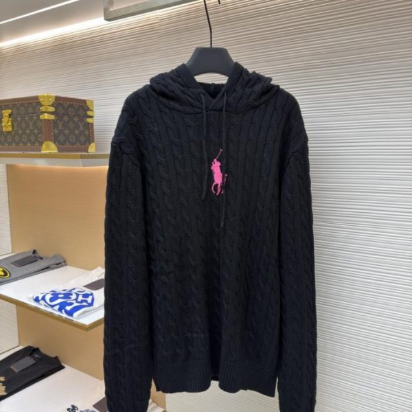 designer,replica,clothing,fake,1:1,lv,luxury,high quality Ralph Lauren Embroidered Hooded Cable Knit Sweater (37TJV)