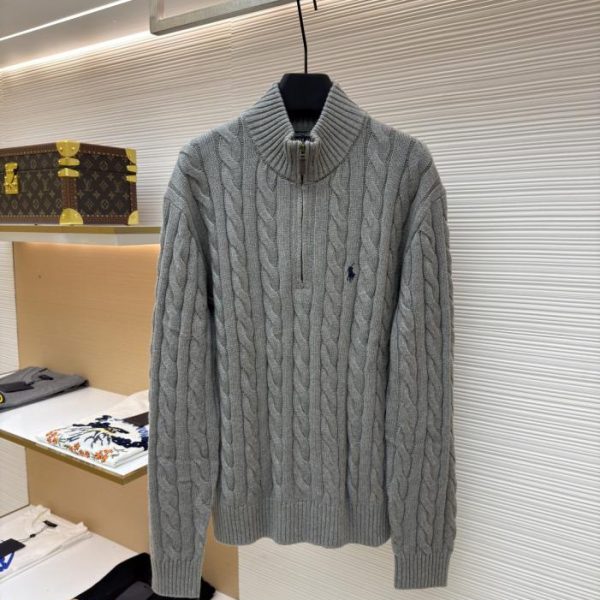 designer,replica,clothing,fake,1:1,lv,luxury,high quality Ralph Lauren cable knit zip-up sweater (QS65X)