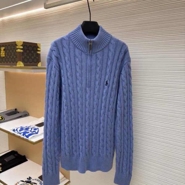 designer,replica,clothing,fake,1:1,lv,luxury,high quality Ralph Lauren cable knit zip-up sweater (D9W9O)