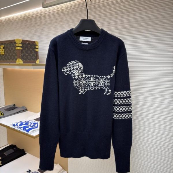 designer,replica,clothing,fake,1:1,lv,luxury,high quality THOM BROWNE Snowflake Dog Wool Crew Neck (4MQMJ)