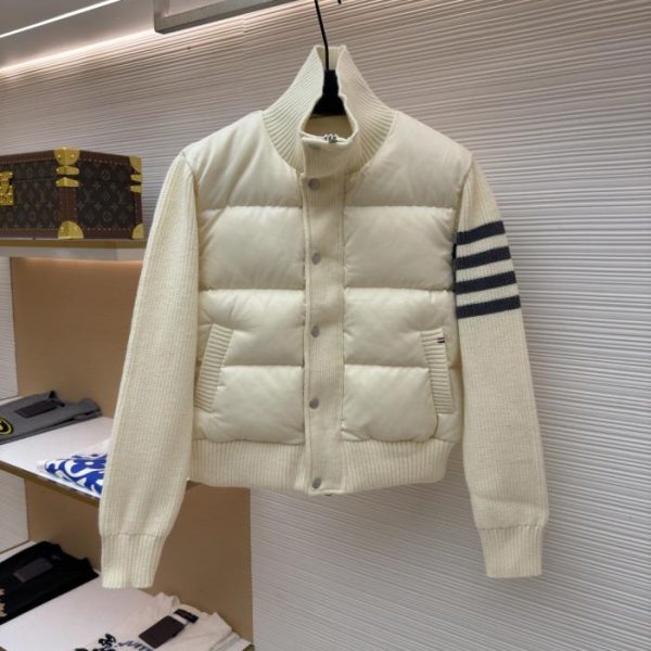 designer,replica,clothing,fake,1:1,lv,luxury,high quality THOM BROWNE Knitted Three-Stripe Down Jacket [Women’s Wear] (6UYHO)