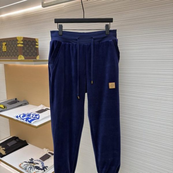 designer,replica,clothing,fake,1:1,lv,luxury,high quality LOUIS VUITTON Velvet Solid Color Drawstring Straight Knit Sweatpants (EQSQV)