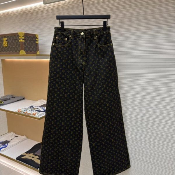 designer,replica,clothing,fake,1:1,lv,luxury,high quality LOUIS VUITTON All-over Letter Print Jeans [Women’s Clothing] (YZ5KF)