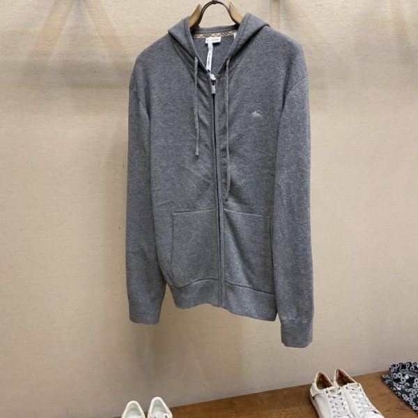 designer,replica,clothing,fake,1:1,lv,luxury,high quality Burberry wool blend zip-up hooded embroidered jacket (TKXSQ)