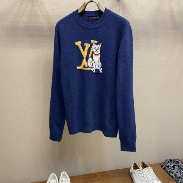 designer,replica,clothing,fake,1:1,lv,luxury,high quality Louis Vuitton Seoul Limited Capsule Collection Shiba Inu Intarsia Wool Crew Neck Sweater (NBQK3)