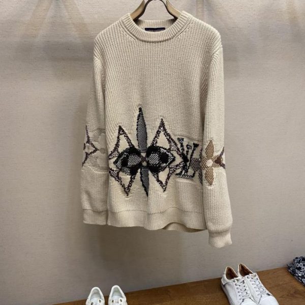 designer,replica,clothing,fake,1:1,lv,luxury,high quality Louis Vuitton three-pattern crew neck sweater (KQX2E)