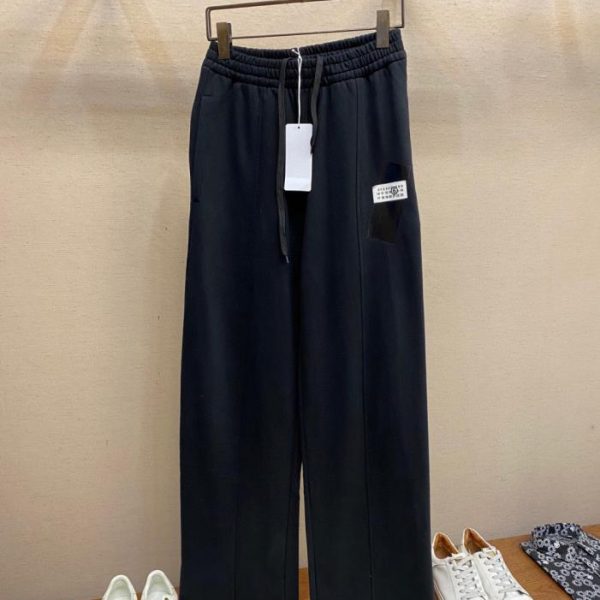 designer,replica,clothing,fake,1:1,lv,luxury,high quality MM6 Black Bandage Tag Paper Pure Cotton Running Pants (GCBOH)