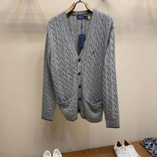 designer,replica,clothing,fake,1:1,lv,luxury,high quality Ralph Lauren Classic V-neck Solid Color Pony Embroidered Logo Knit Cardigan (RLV4Y)